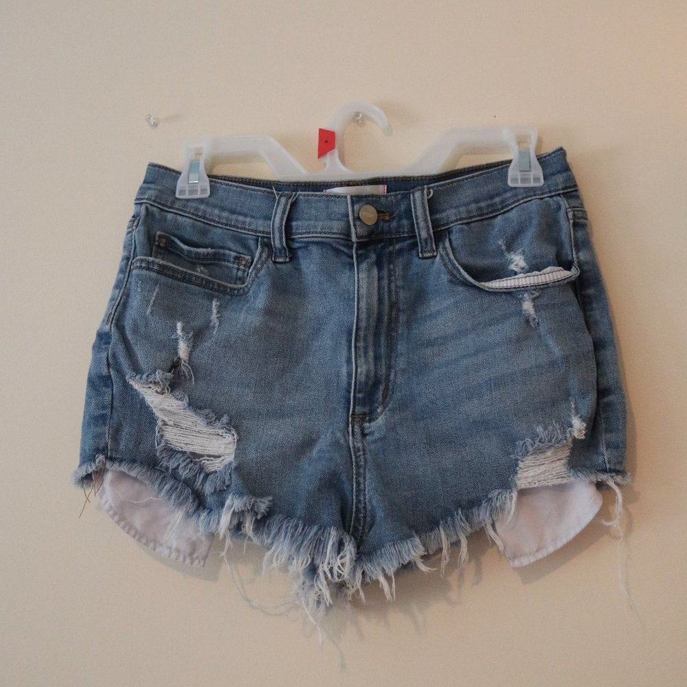 High Waisted Cutoff Jean Shorts from PINK
